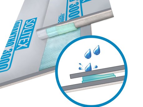 Waterproof adhesion with ‘connect’ strip: Sealing lip provides protection against the capillary effect
