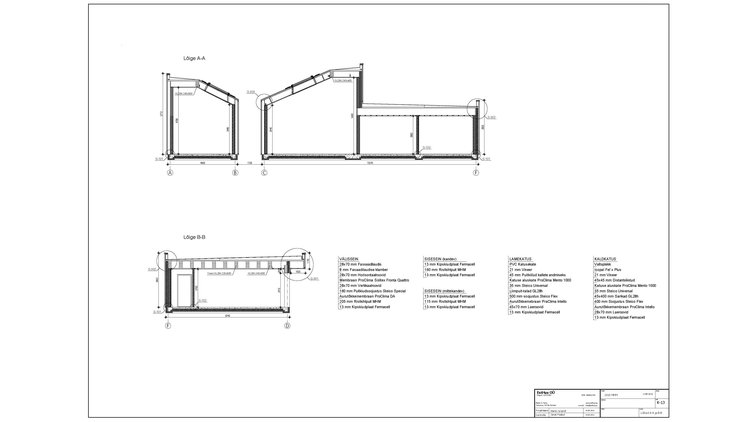 Cross-sections of building