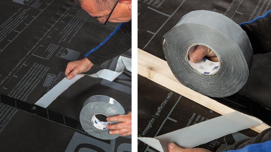 2. Stick the tape in place