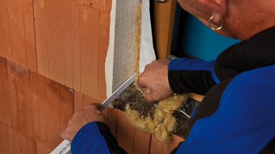 5. Install the window and insulate the joint