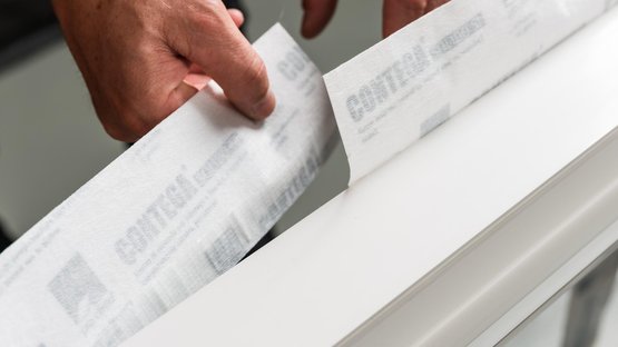 4.  Stick the tape all around the window frame